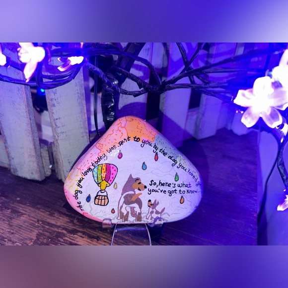 Hand Painted Rock Other - Hand-Painted, Colorful Memory Rock for Dogs